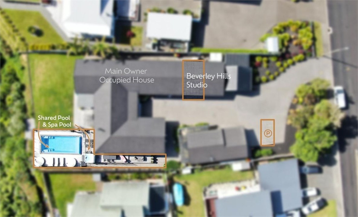 See studio outline on aerial view