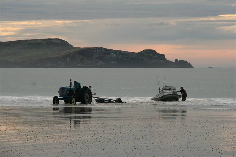 Heading out fishing on sunrise