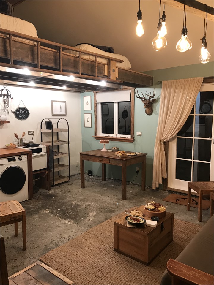 Mezzanine floor with fold away ladder, 2 king sing