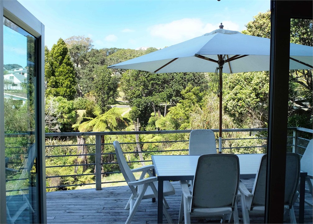 Deck overlooking bush reserve
