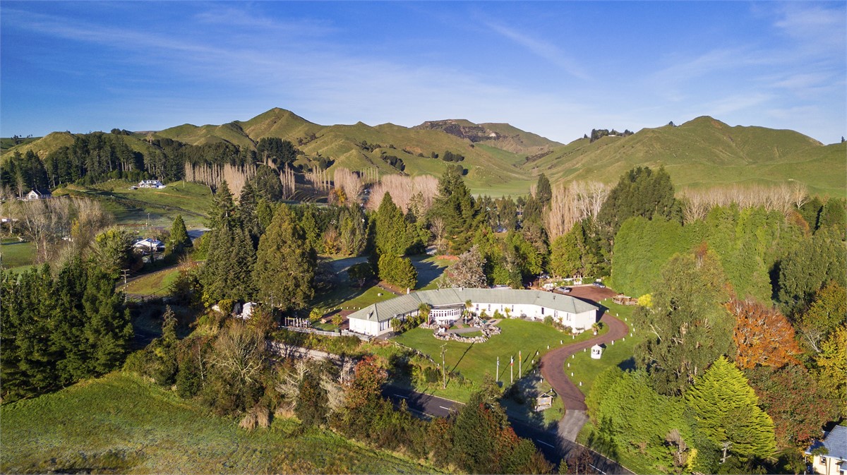 Aerial photo of Snowy Waters Lodge