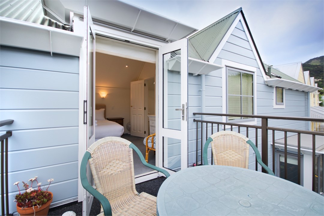 Seating area out on the balcony