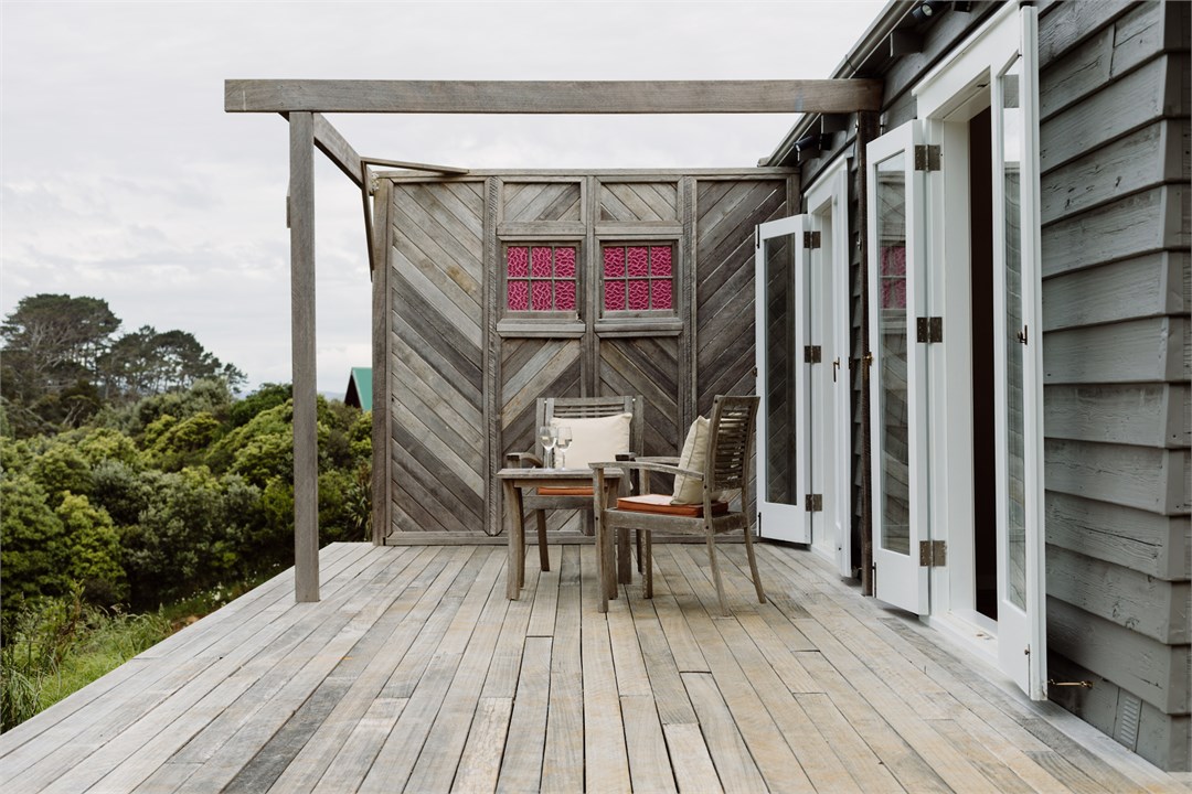 The expansive deck at the cottage