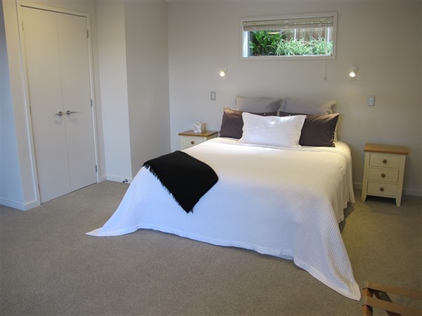 Comfy firm king bed spacious bedroom walk through