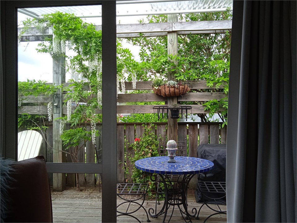 Private deck with lovely afternoon sun. Great for