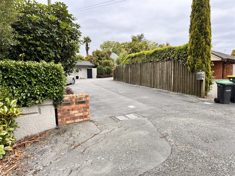 View of the driveway