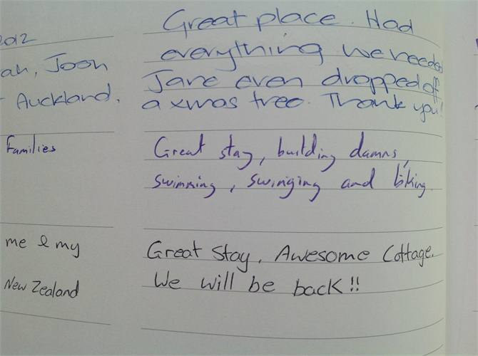 Latest guest book entries