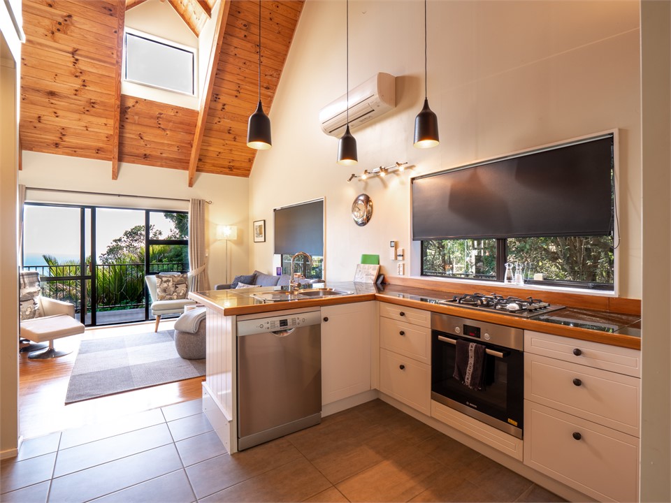 Enjoy sea views from the kitchen.