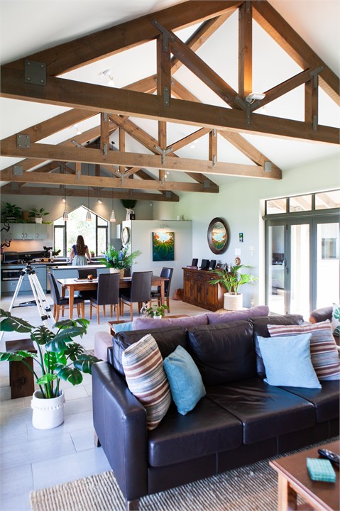 The retreat is cozy in winter and open and airy in