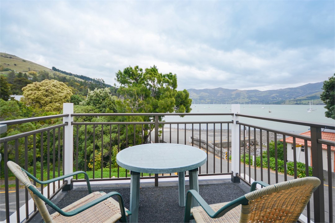 Seating area out on the balcony