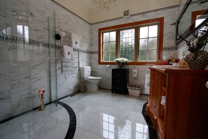 A five star bathroom and beautiful shower