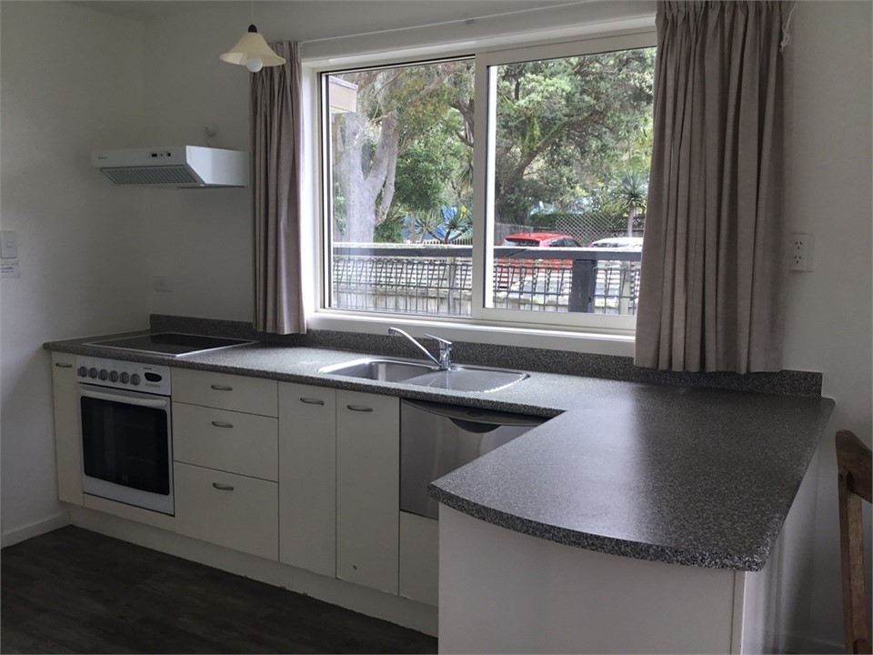 Kitchen with west facing view