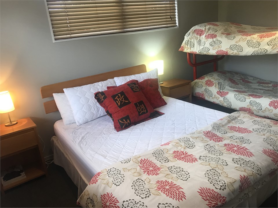 Queen Bed with 2 bunks