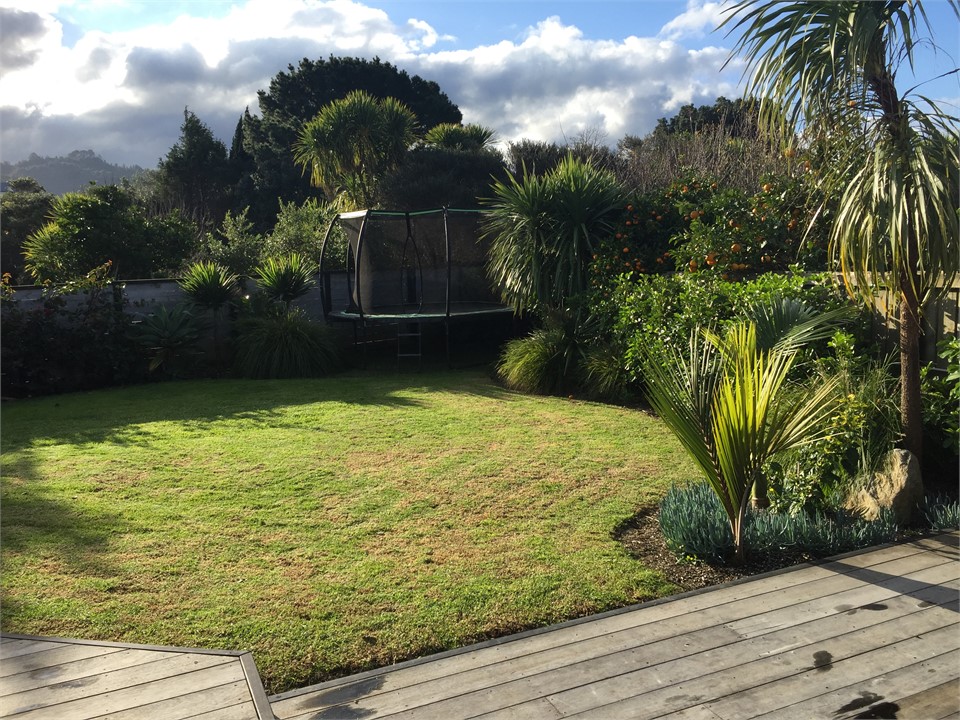 Trampoline in fully fenced section