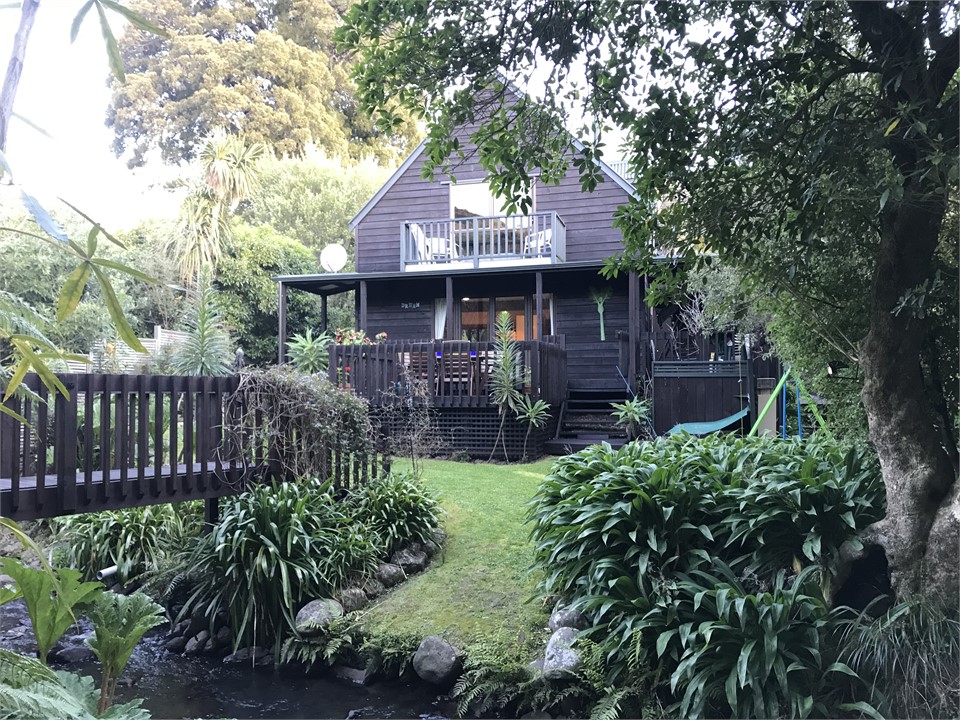 Back garden from across our stream