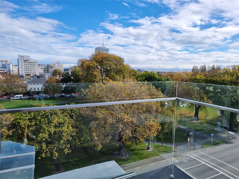 View of the city from the balcony