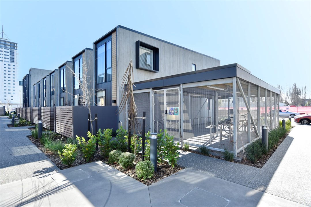 View of the bike shed in the complex