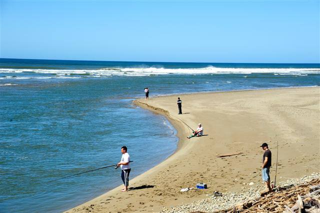 fishing at the Akitio River Mouth