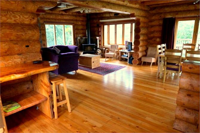 The Log Cabin Open Planned Lounge, Dining, Kitchen