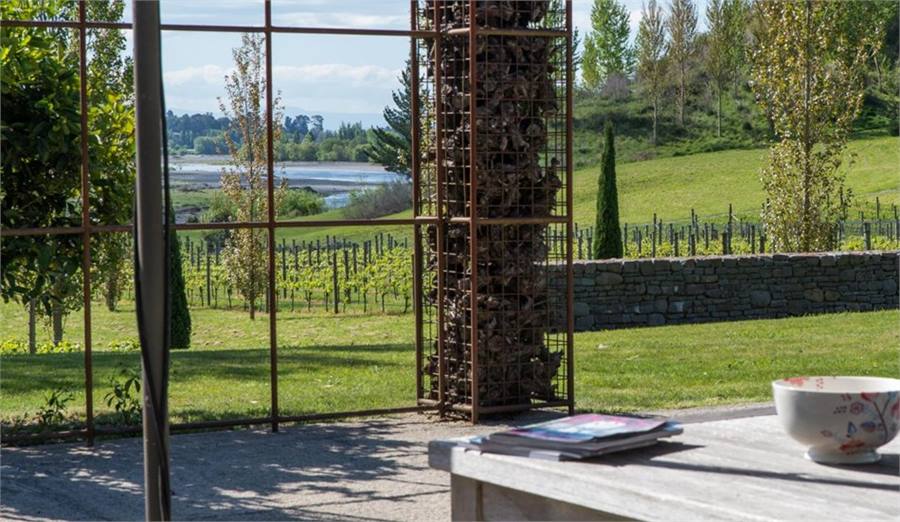 West courtyard to river