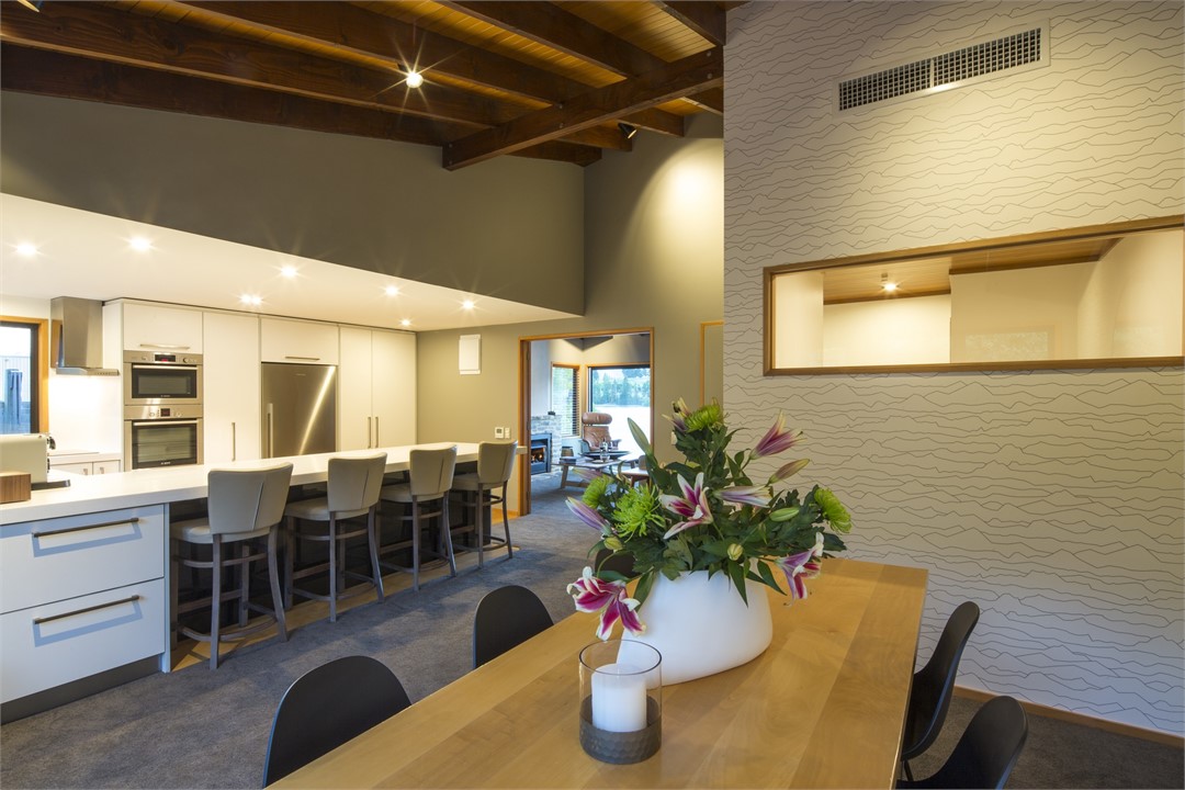 Convenient open plan kitchen and dining