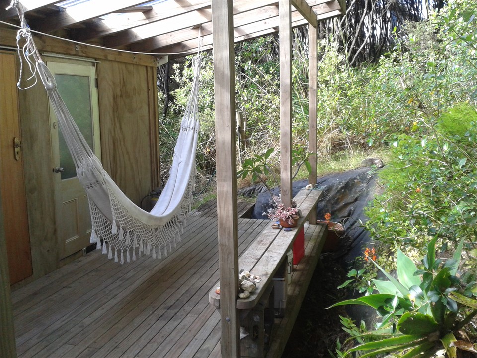 Hammock on covered deck
