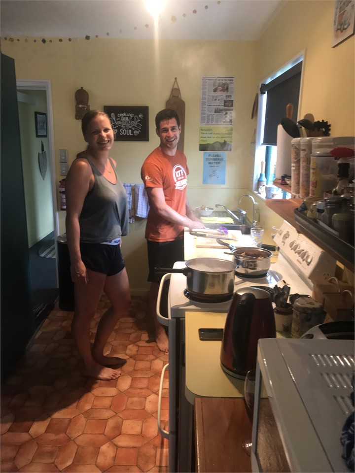 The fully equipped kitchen.