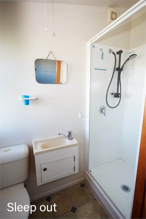 Sleep out shower and toilet.