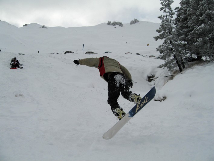 Playing outside Lodge