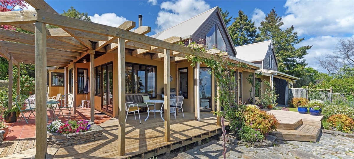 Wrap around decks providing all-day sun