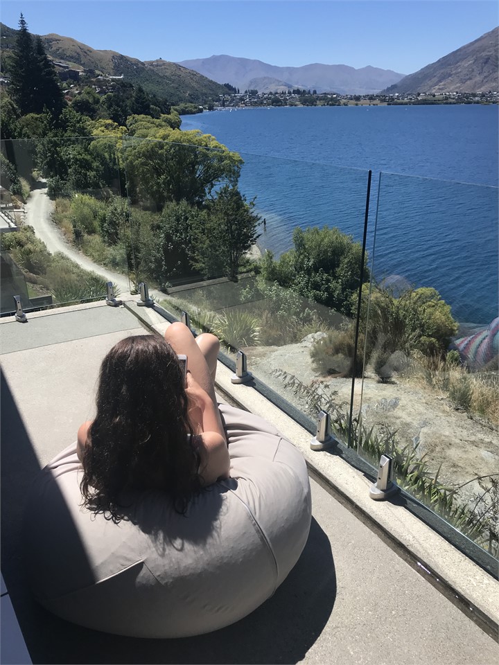 Bean bag and outdoor couch for lounging around !! 