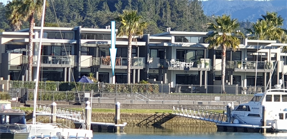 View from Waterways. Apartment overlooking pools.