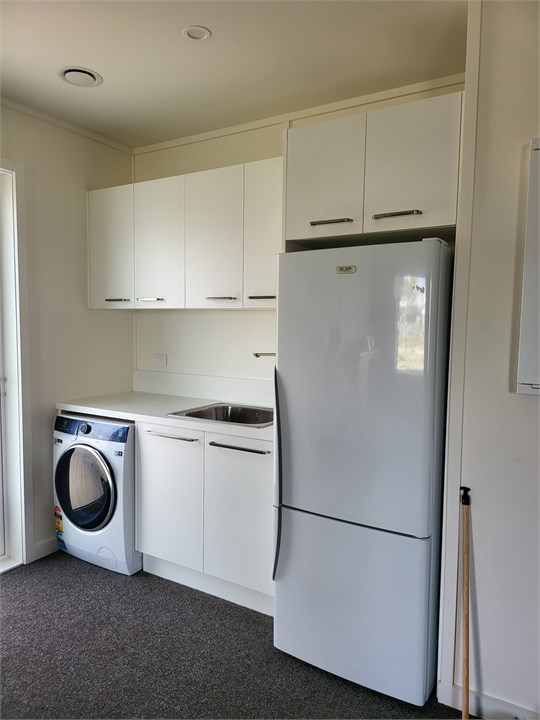 Garage with washing machine