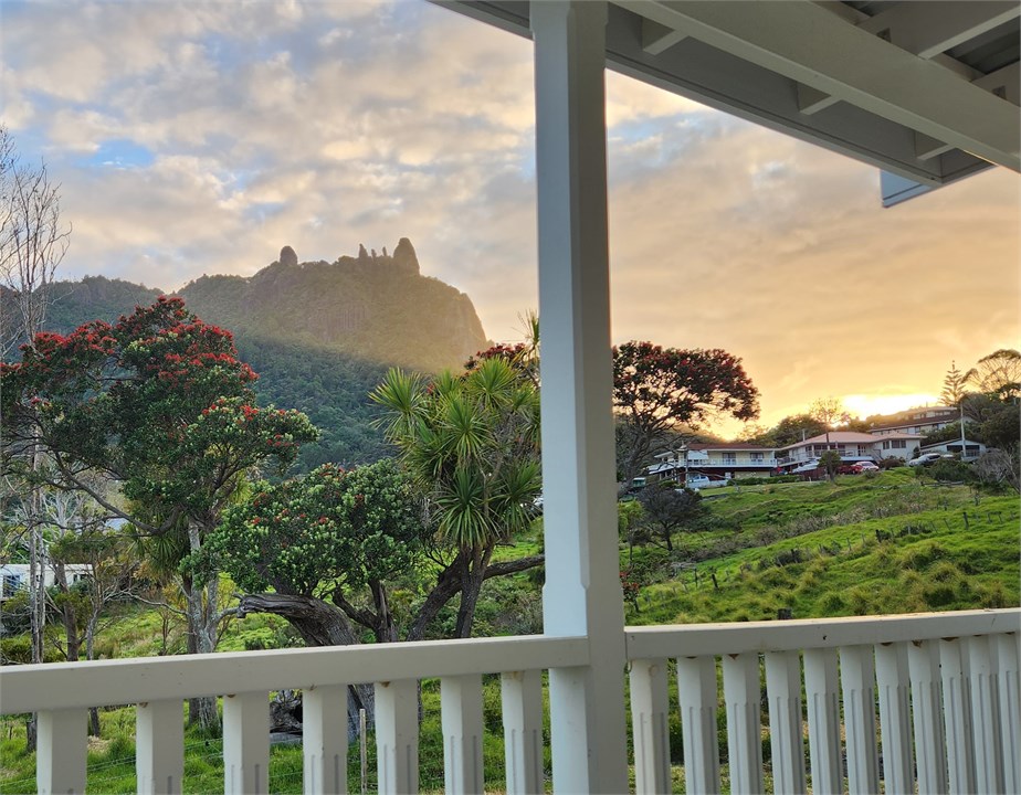 sunrise beside Mount Manaia