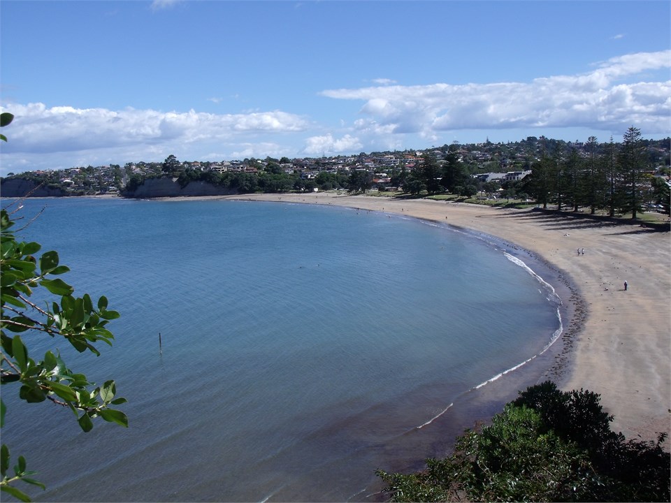 Looking down from hill walk to Browns Bay Beach