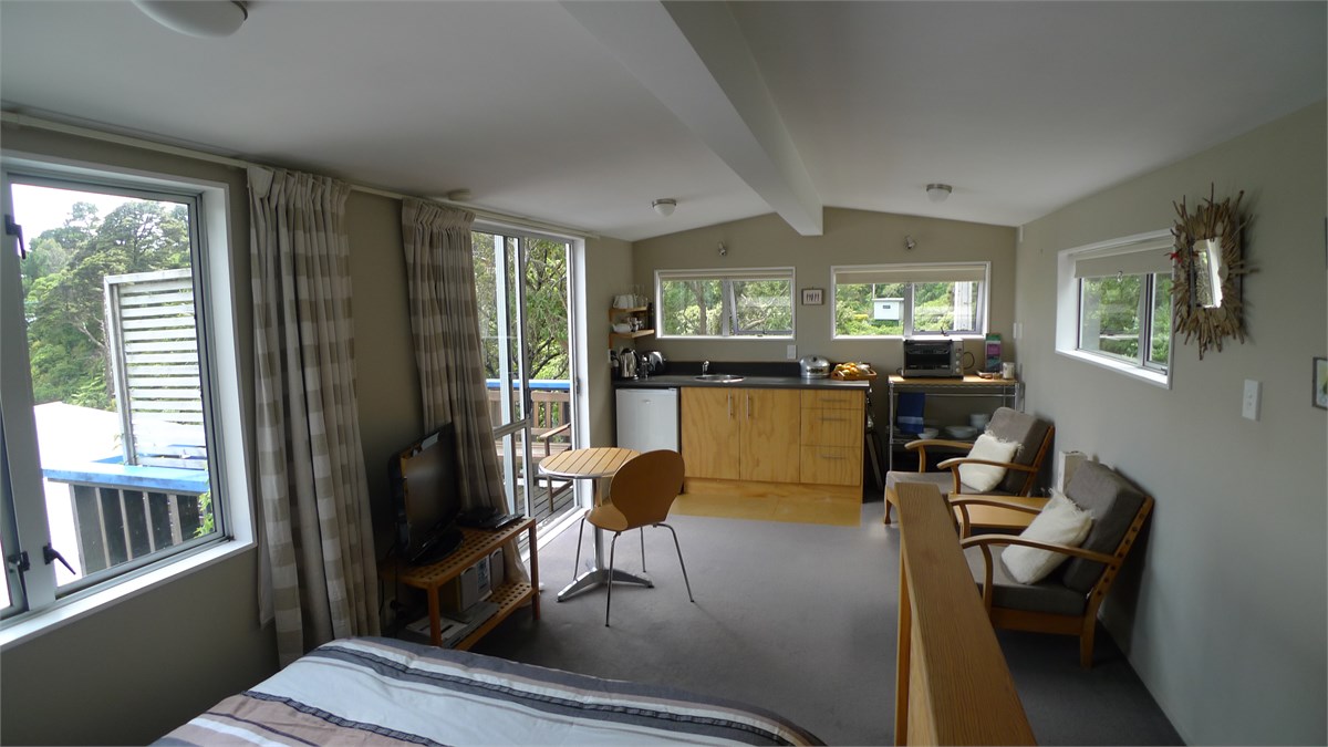 living area and kitchenette