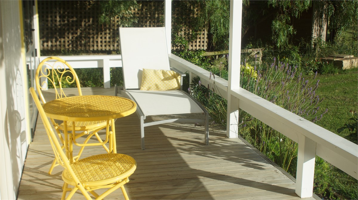 private morning coffee on the deck