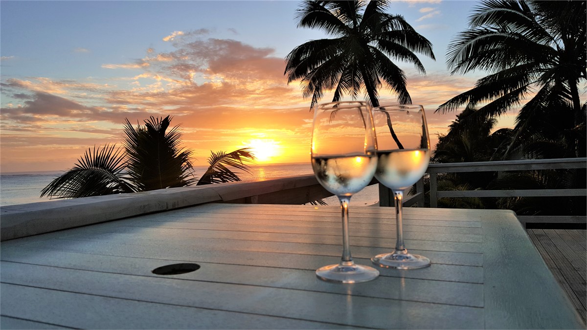 Sunset & Wine on the Deck at Toa Moana