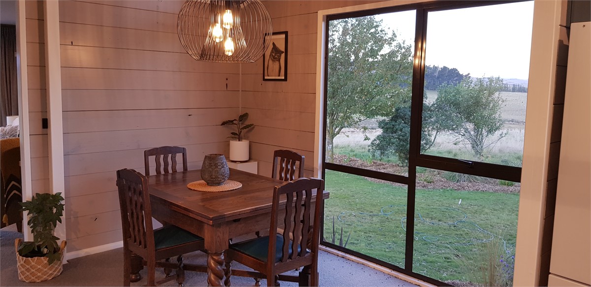 Enjoy picturesque view from dining table