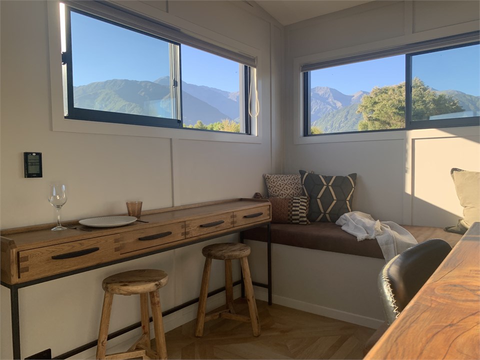 Dining area looking out to the mountains