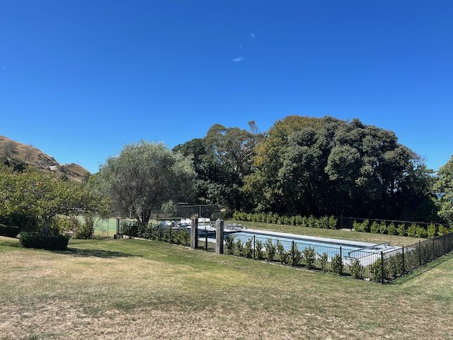 pool area seen from the main deck; pool is 15m x 5