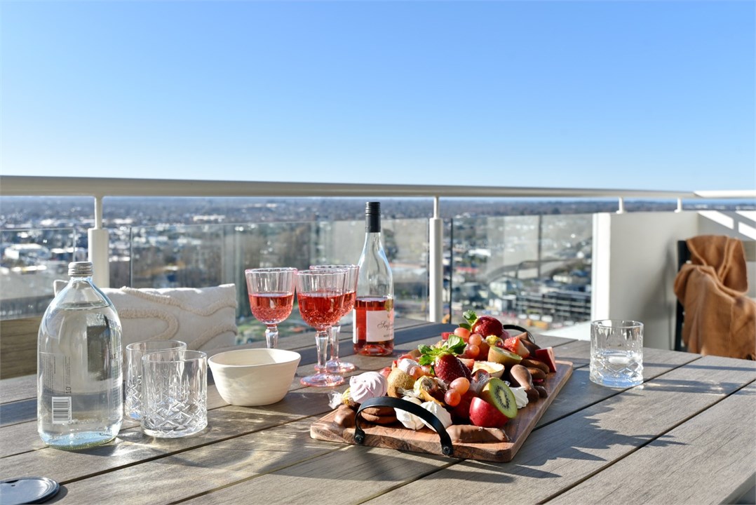 View of the beautiful view from the balcony