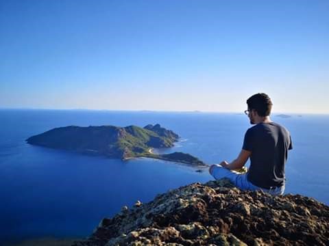 Hiking on our highest peak overlooking the nearby 