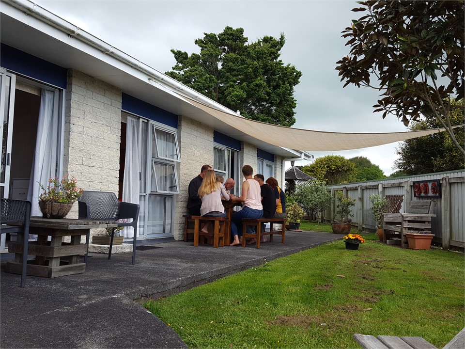 The 10 seater table outside is solely for guest us