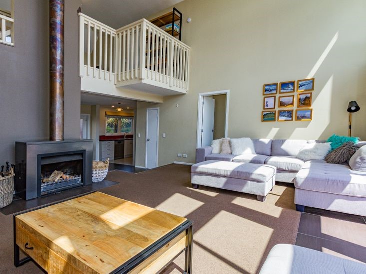 Lounge looking up to upstairs TV space