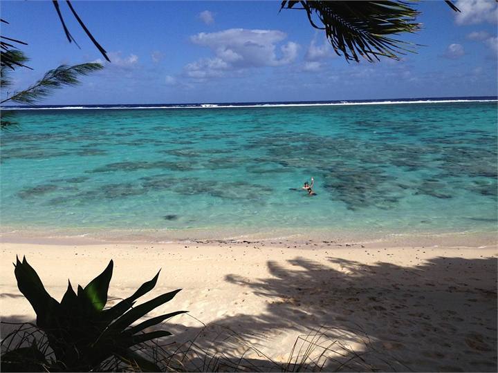 Swimming outside the house
