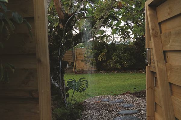 Entrance from Lagoon to outdoor shower/property