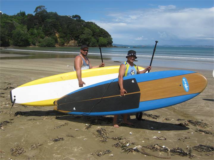 A couple of our guests with the SUP Paddle boards