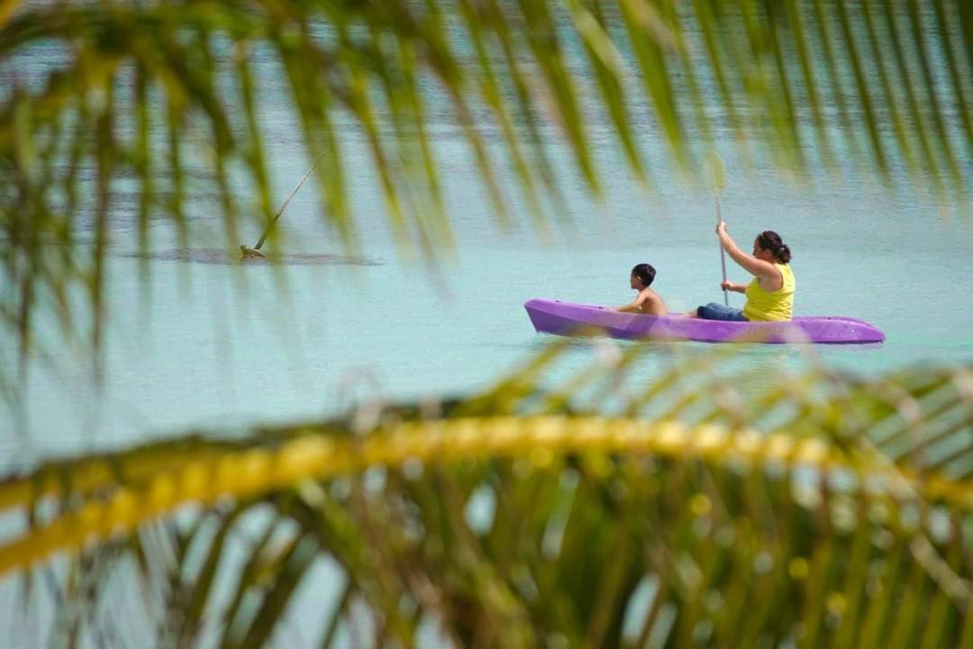 Kayaking right in front of Jenny's