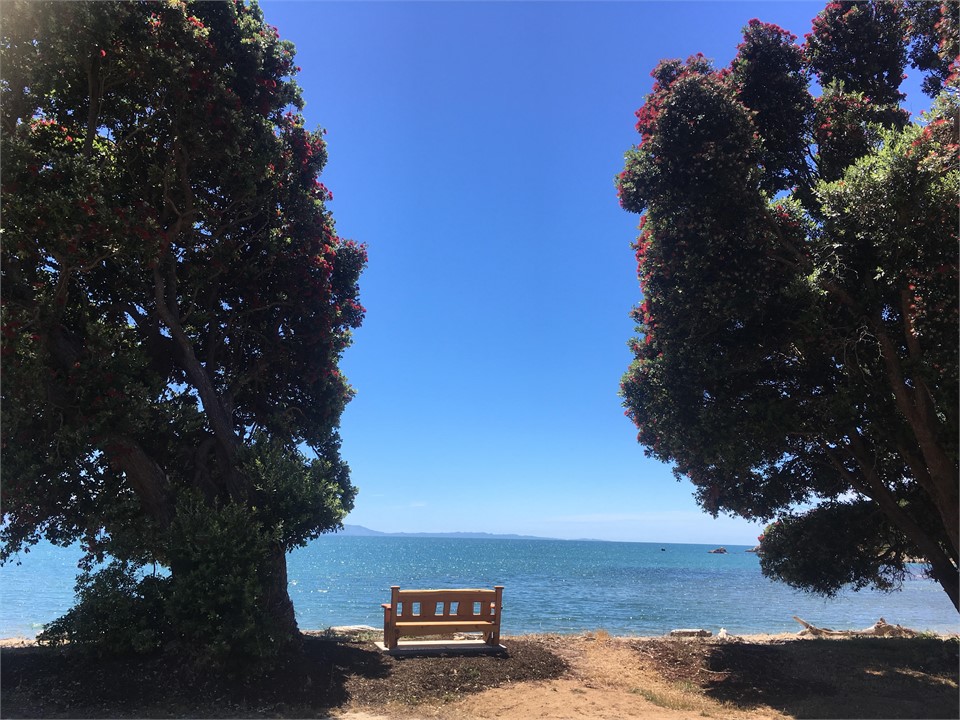Ligar Bay beach from the end of our driveway